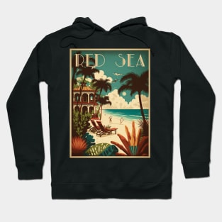 Red Sea Beach Resort Vintage Travel Art Poster Hoodie